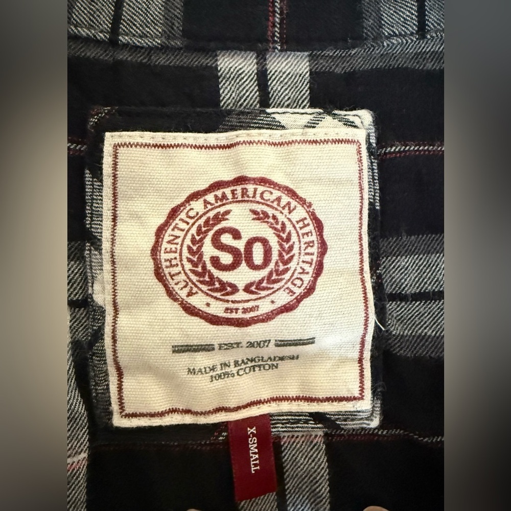 AUTHENTIC AMERICAN HERITAGE “SO PERFECT” Women’s XS Denim Plaid Flannel Shirt - Picture 3 of 3